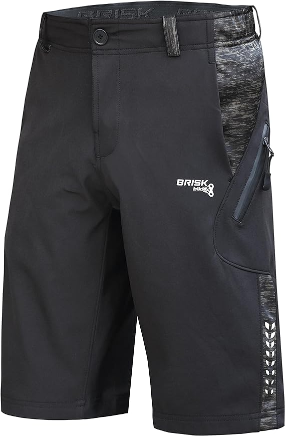 Brisk Bike MTB Shorts for Men Quick-Dry, Stretchable Reflective
