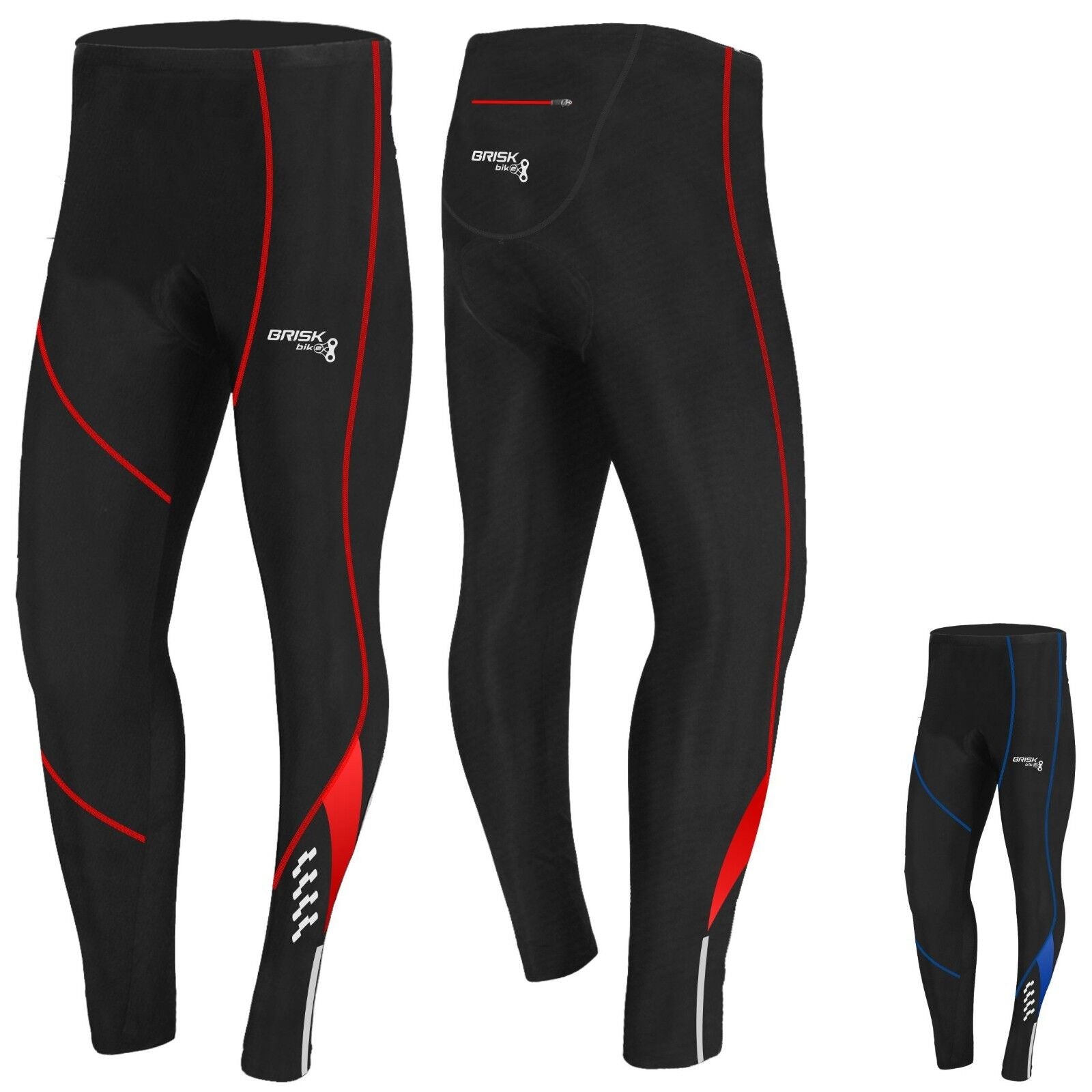Brisk Bike Men's Cycling Tights CoolMax Padded with Pocket