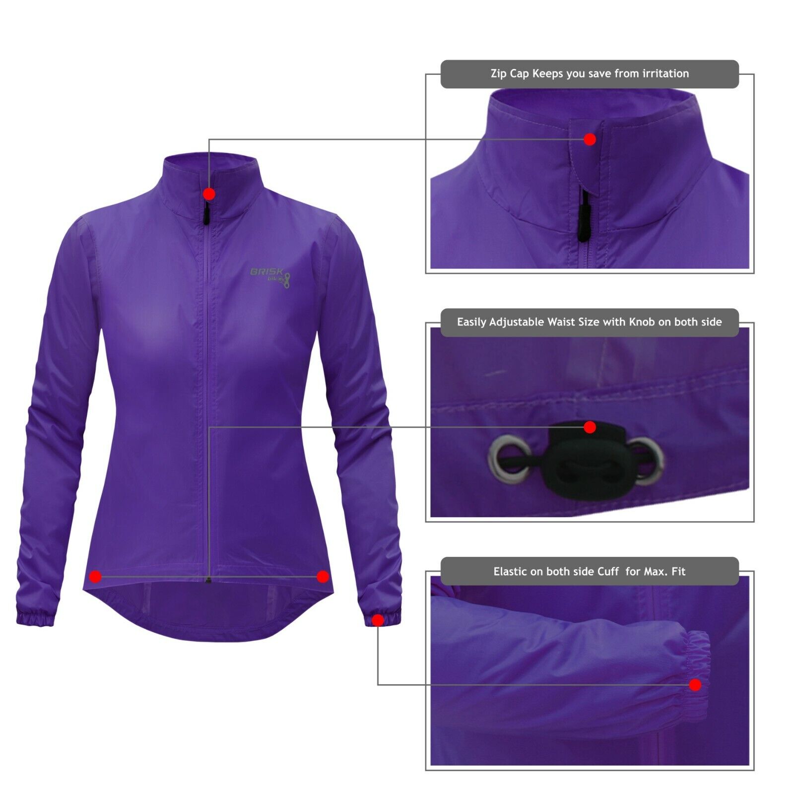 Women cycling Jacket waterproof running top breathable mesh linning