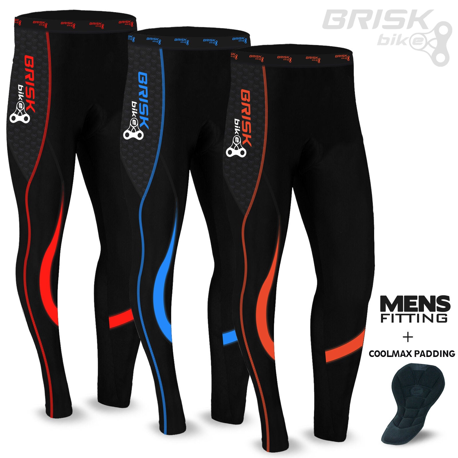 Mens Cycling Tights Thermal Legging Bicyle Pant Trouser Coolmax Padded