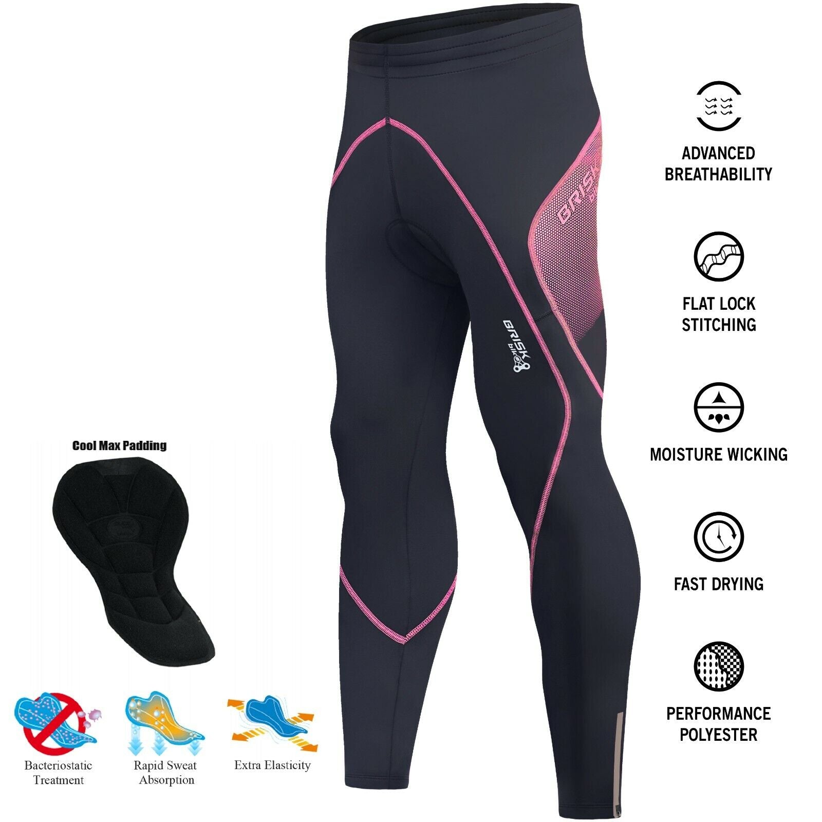 Cycling Trouser Padded Thermal Compression Tights Leggings Women's