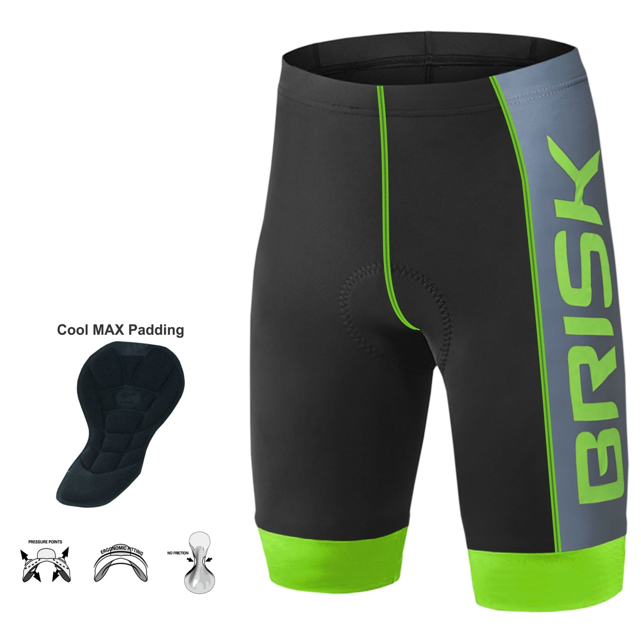 Brisk Bike Women's Cycling Shorts – Padded Compression Fit, Breathable & Moisture-Wicking Bike Shorts for Long Rides