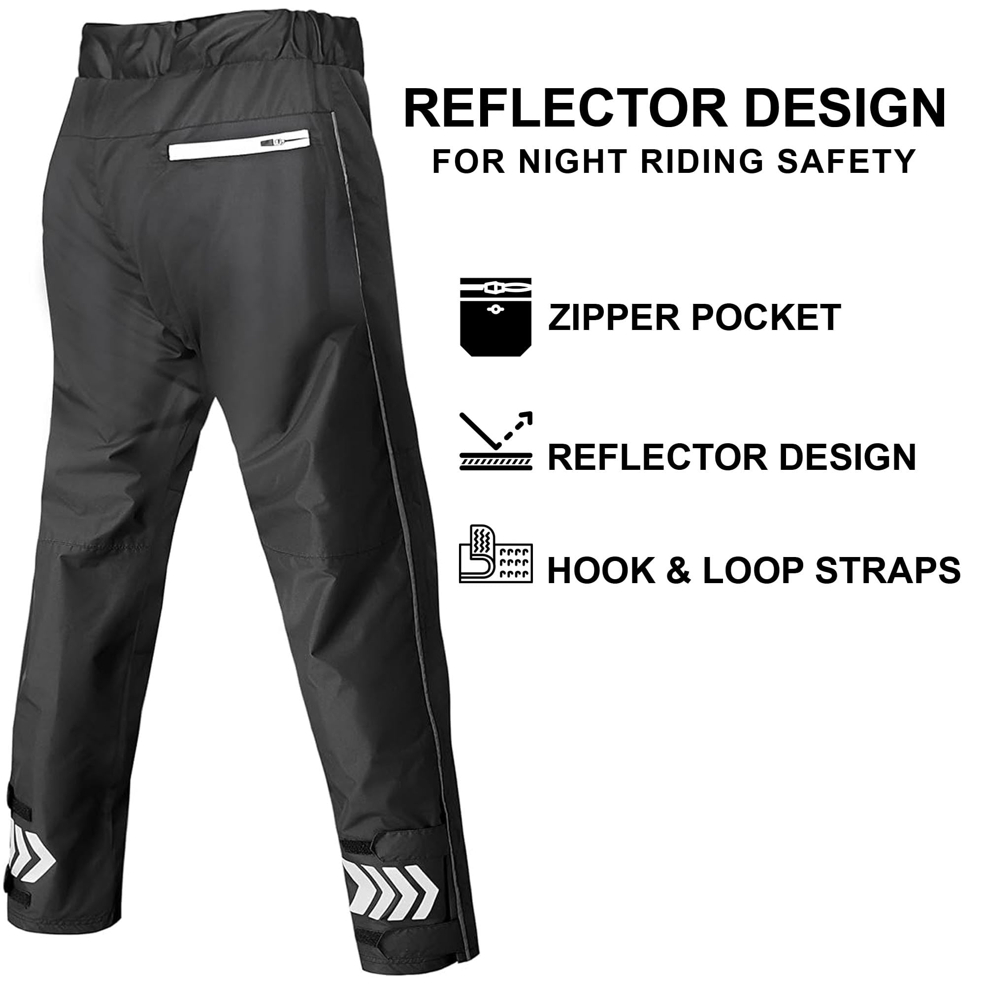 Brisk Bike Unisex Water-Resistant Cycling Trousers — Windproof Bike Pants with Breathable Mesh Lining, Zipper Pockets & Reflective Designs for Night Riding