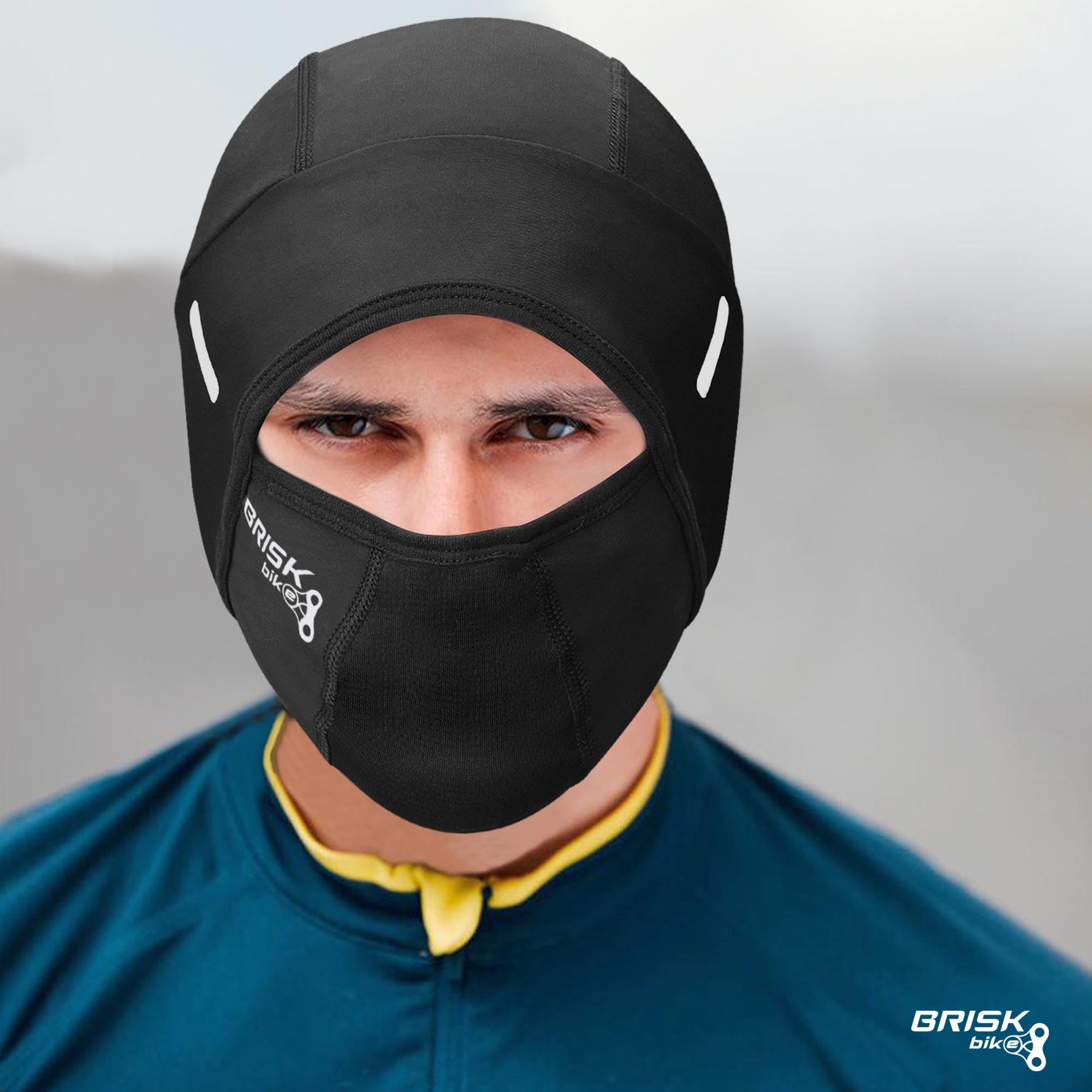 bike under helmet cap and mask Brisk Bike Thermal Skull Cap with Mesh Mask Under-Helmet Liner for Men &  Women