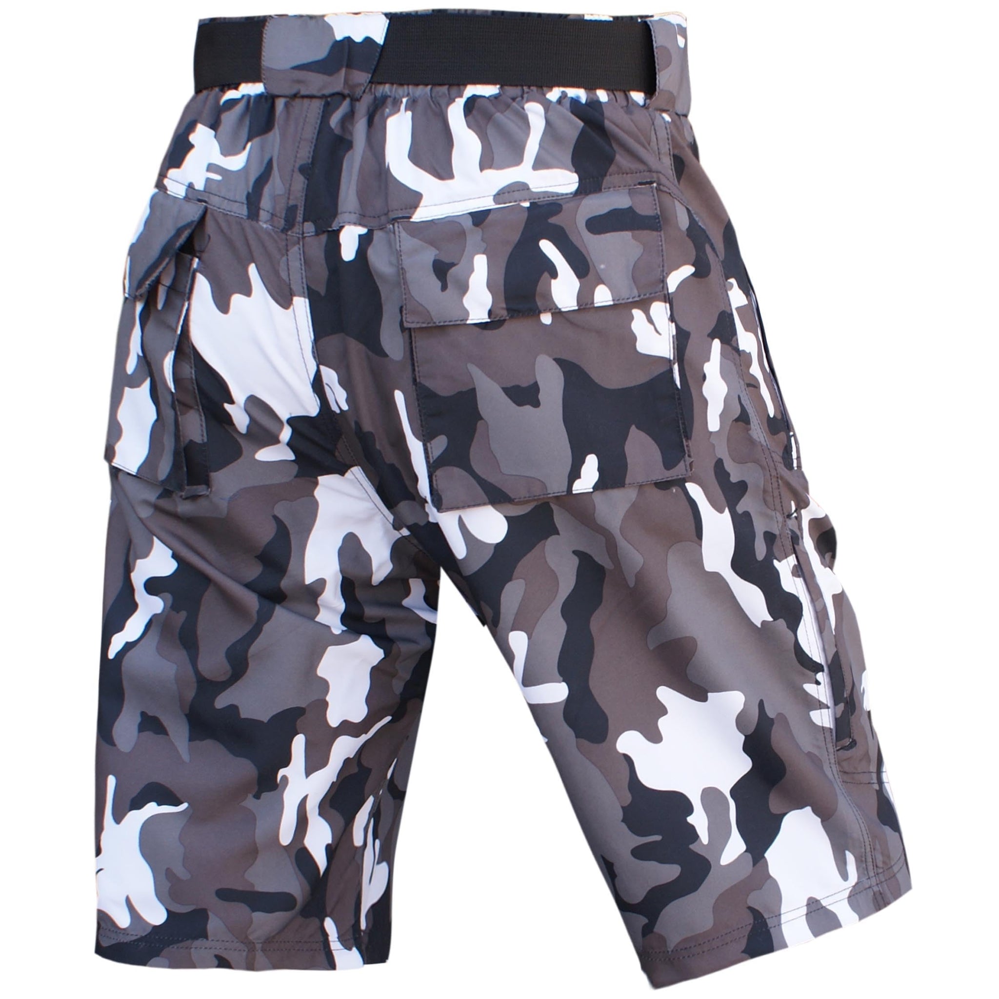 Brisk Bike Men's Camo MTB Shorts – Removable Padded Liner & Adjustable Belt | Lightweight Cycling Cargo Shorts for Trail & Mountain Riding