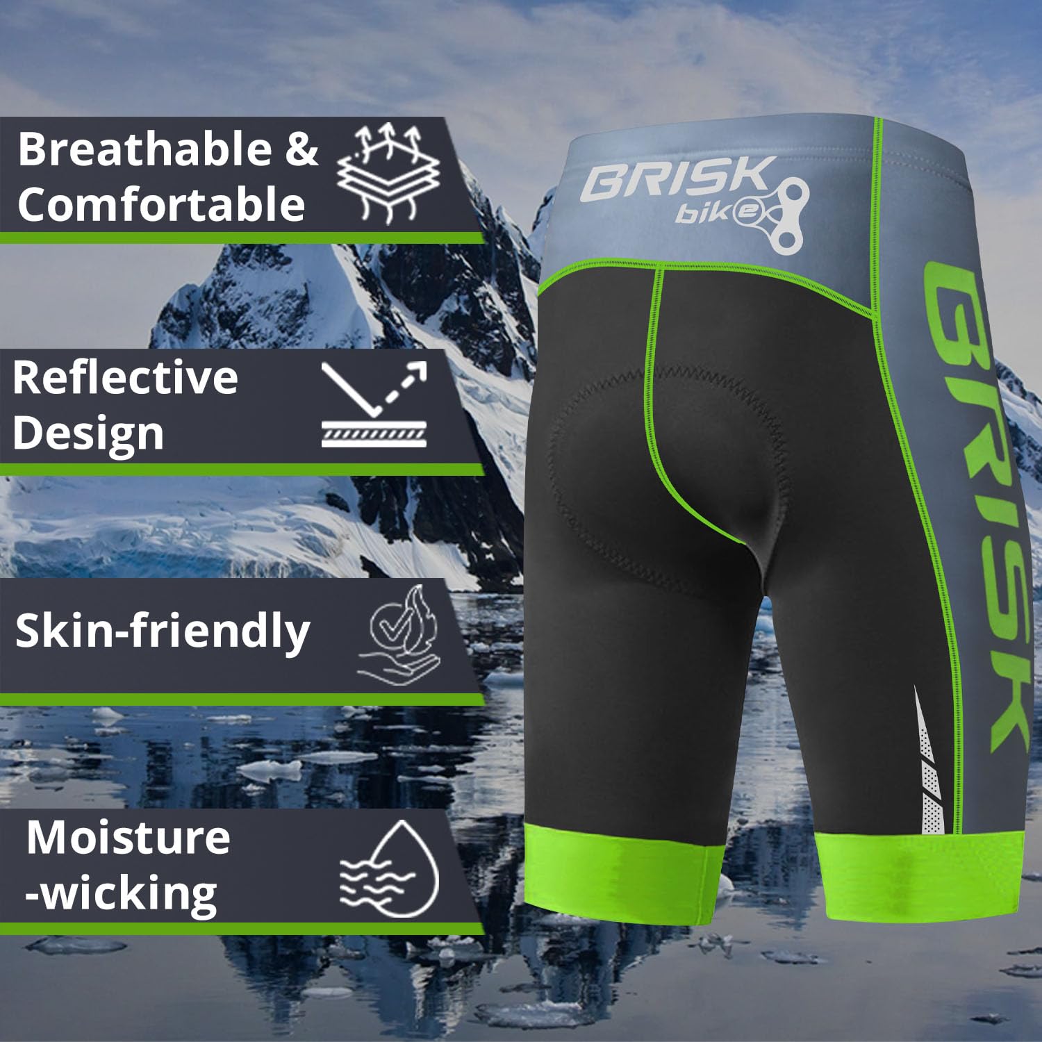 Brisk Bike Women's Cycling Shorts – Padded Compression Fit, Breathable & Moisture-Wicking Bike Shorts for Long Rides