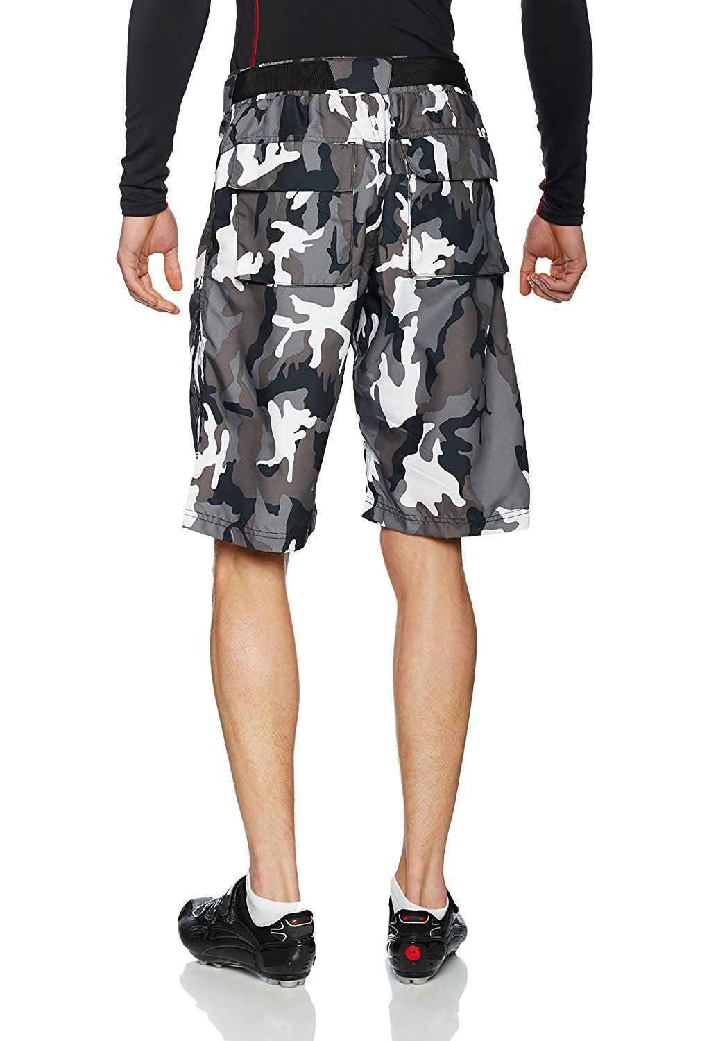 Brisk Bike Men's Camo MTB Shorts – Removable Padded Liner & Adjustable Belt | Lightweight Cycling Cargo Shorts for Trail & Mountain Riding