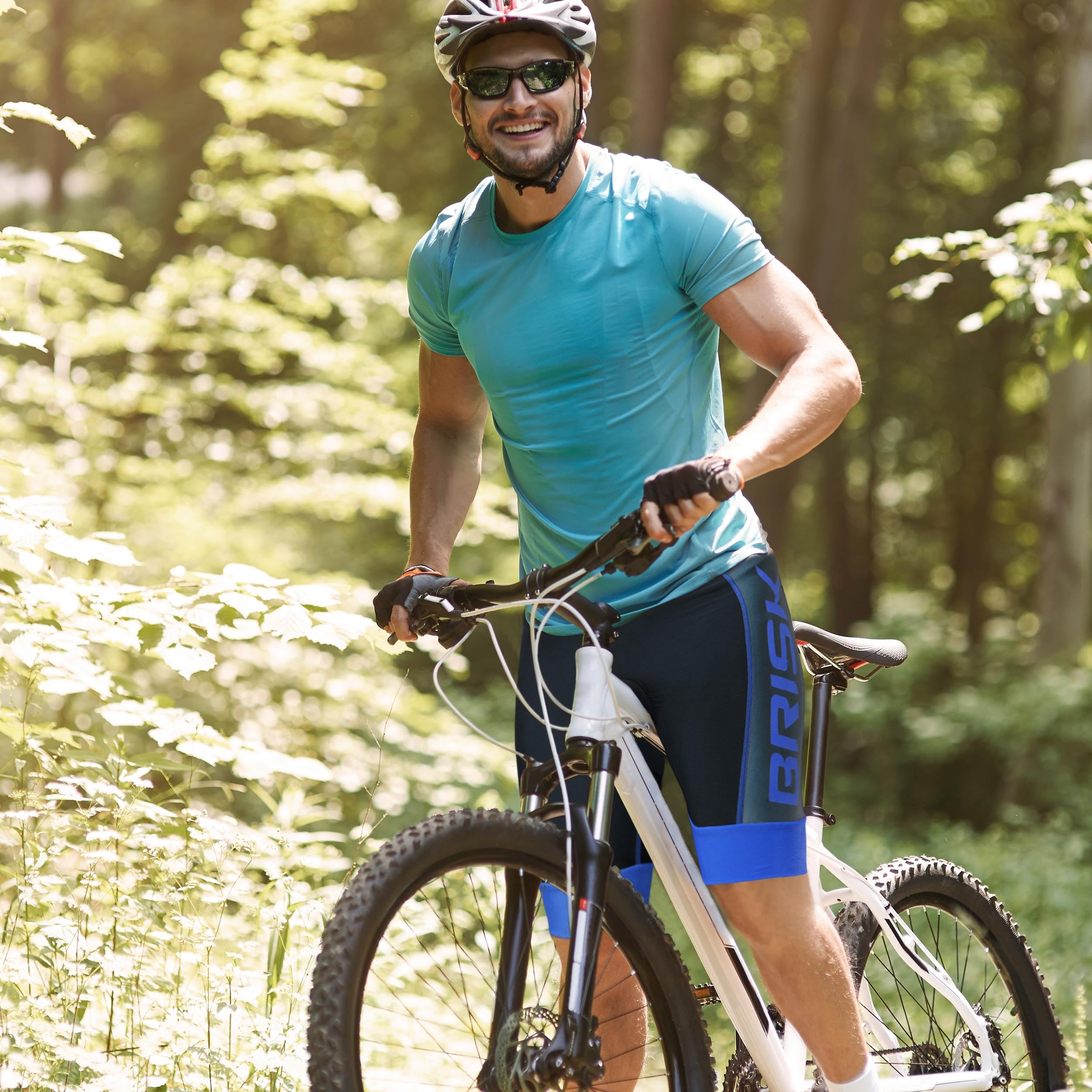 Brisk Bike Men's Cycling Shorts Padded, Moisture-Wicking