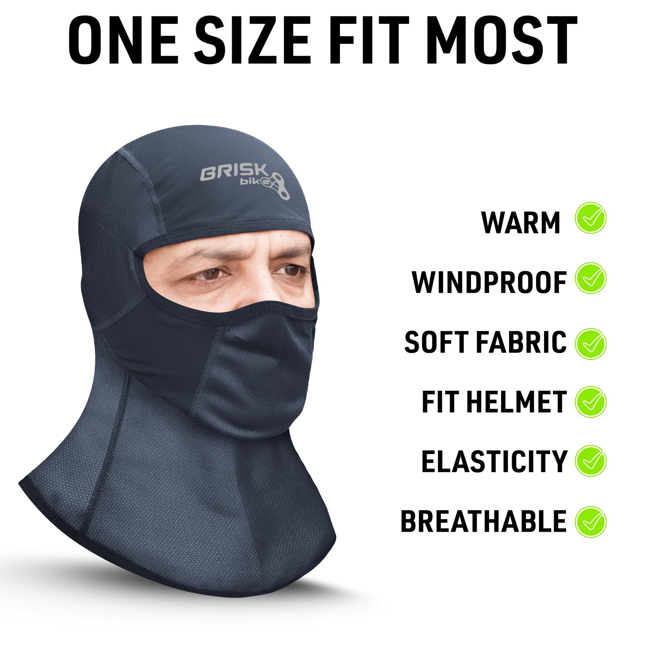 Brisk Bike Cycling Cap Elegant Style Thermal Skull Caps Tight Fit Wind Proof Helmet, mens balaclava mask, balaclava full face mask, mens balaclava mask, balaclava with cap